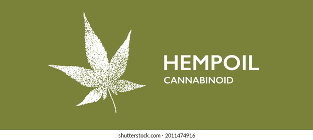 Hemp Leaves. Hemp Logo. Leaf Collection. Cannabis Leaf Collection. Marijuana Illustration. Green Cannabinoid Plants. Vector Silhouette. Garden Leaves.  Hand Drawn Illustration.