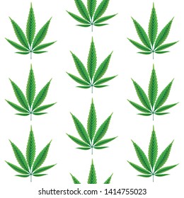 Hemp leaves seamless repetitive vector pattern