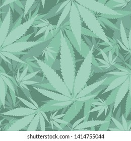 Hemp leaves seamless repetitive vector pattern