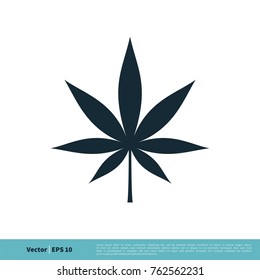 Hemp / Marijuana Leaf Icon Vector Logo Template Illustration Design. Vector EPS 10.