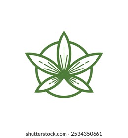 Icono de logotipo de hoja de marihuana de cáñamo