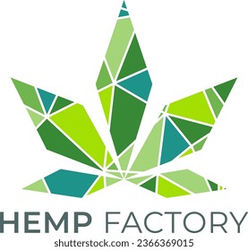 Logotipo del vector ganja del CBD