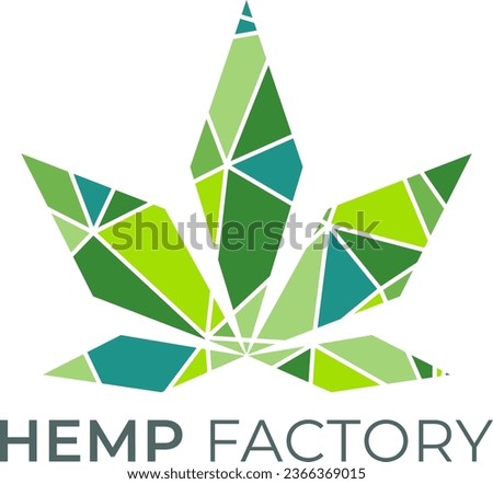 Hemp marijuana leaf pod weed CBD ganja Vector logo
