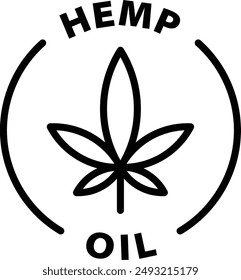 hemp milk black outline icon round rounded circle badge stamp label isolated on transparent background