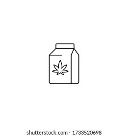 Leche de cáñamo, leche de cannabis simple de línea delgada ilustración vectorial