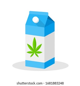 Icono plano de la caja de cartón Hemp Milk.