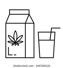 Hemp milk. Isolated vector illustration on white background.
