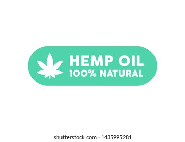 Hemp oil 100% Natural vector icon