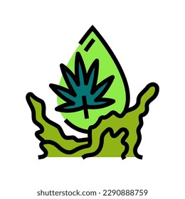 hemp oil liquid yellow color icon vector. hemp oil liquid yellow sign. isolated symbol illustration