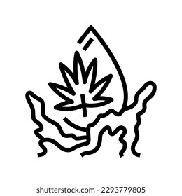 hemp oil liquid yellow line icon vector. hemp oil liquid yellow sign. isolated contour symbol black illustration