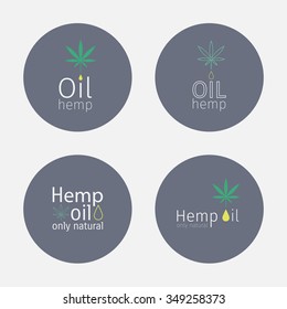 Hemp Oil Logo Set