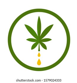 Hemp for oil production. Hemp oil. Vector. Flat style.