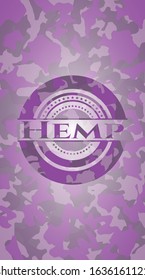 Hemp pink and purple on camouflage pattern. Vector Illustration. Detailed.