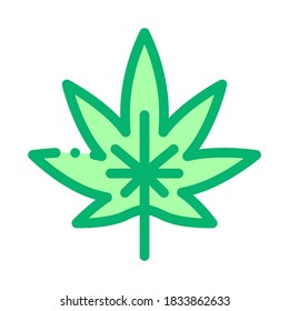 Hemp Plant Leaf Icon Vector. Outline Hemp Plant Leaf Sign. Isolated Contour Symbol Illustration