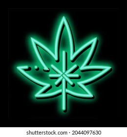 Hemp Plant Leaf neon light sign vector. Glowing bright icon Hemp Plant Leaf sign. transparent symbol illustration