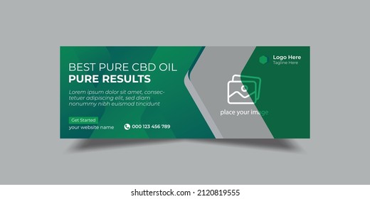 Hemp product cbd oil facebook cover and social media tempelate
