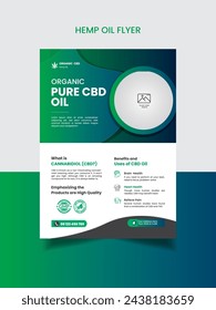 Plantilla de diseño de volante de producto de cáñamo Diseño de volante de aceite CBD