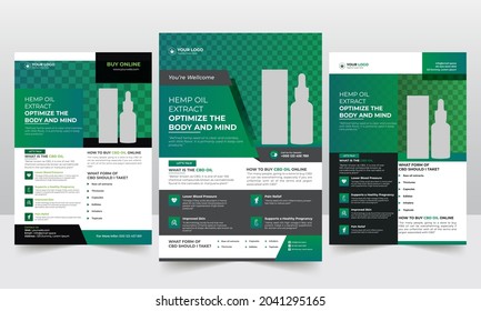 Hemp Product Flyer template design.