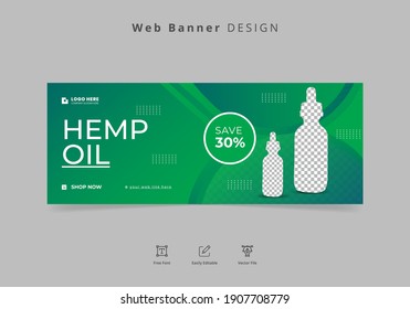 Plantilla de publicación de banners web de productos Hemp