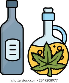 Hanf Raw Tinkture Jar mit Hash Water Konzept, Kochen und backen mit CBD Vektorsymbol-Design, Cannabis und Marihuana Symbol, thc und cbd Zeichen, regenerative Kräutermedizin Stockillustration