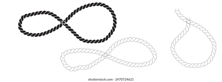 Hemp rope isolated on white design eps 10