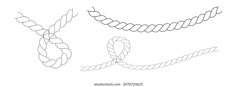 Hemp rope isolated on white design eps 10