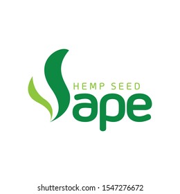 Hemp Seed Vape logo Design.  CBD logo.  Vape Logo design.  Cannabis Logo. 