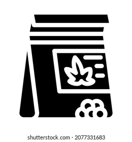 hemp seeds bag glyph icon vector. hemp seeds bag sign. isolated contour symbol black illustration