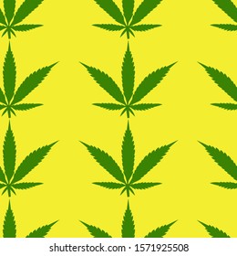Hemp vector seamless. Cannabis leaves pattern. Botanic background.