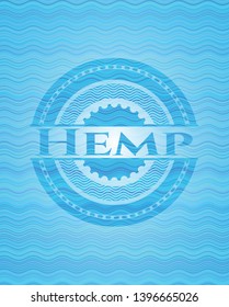 Hemp water wave emblem. Vector Illustration. Detailed.