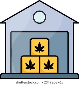 Hemp or Weed Barn concept, Hash Manufacturers and Suppliers vector icon design, Cannabis and marijuana symbol, thc and cbd sign, recreational herbal drug stock illustration