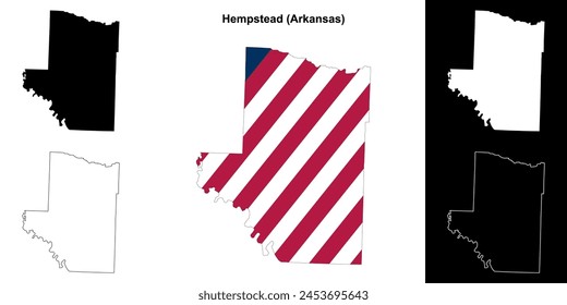 Hempstead County (Arkansas) outline map set