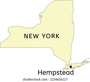Hempstead town location on New York state map