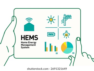 HEMS Smart House | Illustration and vector of a house with power visualization