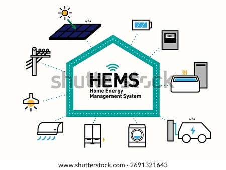 HEMS Smart House | Illustration and vector of a house with power visualization
