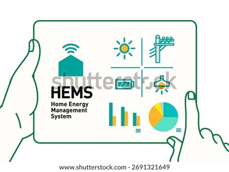 HEMS Smart House | Illustration and vector of a house with power visualization