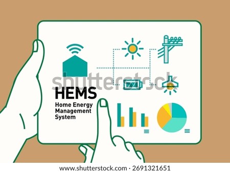 HEMS Smart House | Illustration and vector of a house with power visualization