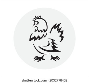 hen animal symbol logo vector