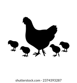 Hen and baby chicken design