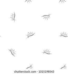 Hen bachelorette party vector seamless pattern with one line crown. Black card simple logo illustration on white background in hand drawn hipster style.