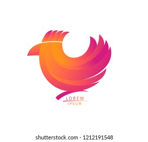 Concepto de diseño del logotipo de Hen o ave, símbolo comercial con ave, identidad de marca
