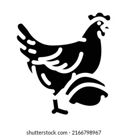 hen bird meat glyph icon vector. hen bird meat sign. isolated contour symbol black illustration