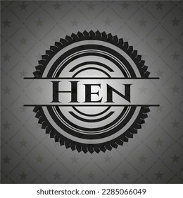Hen black emblem. Vector Illustration. Detailed. 