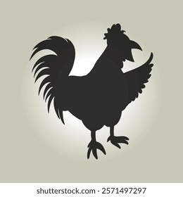 Hen black silhouette icon isolated on white 