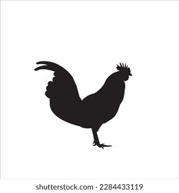 a hen black silhouette. Vector illustration