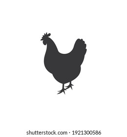 Hen black silhouette vector on a white background