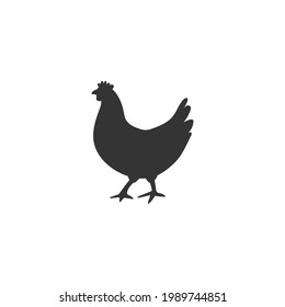 Hen black silhouette vector on a white background