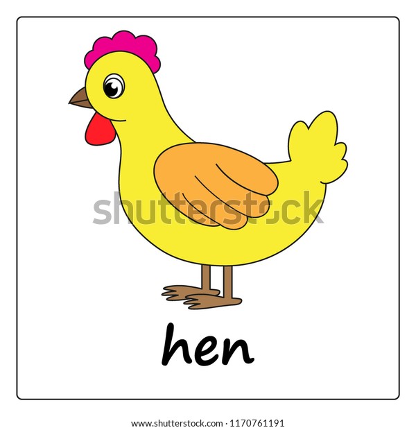 Hen Card Worksheet Children Education Game Stock Vector (Royalty Free ...