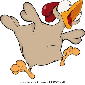 Hen. Cartoon