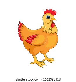 hen cartoon character vector design isolated on white background